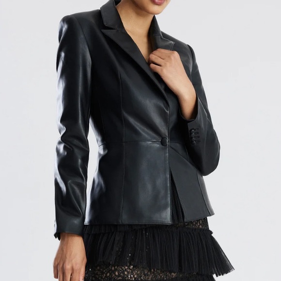 BCBGMaxAzria Jackets & Blazers - NEW- BCBGMAXAZRIA TAILORED FAUX LEATHER JACKET